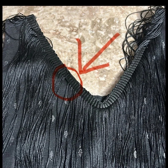 Vtg ,NWT,black tiered,fringes flapper dress,XL Gatsby vibe,dark romantic,goth - Picture 13 of 14